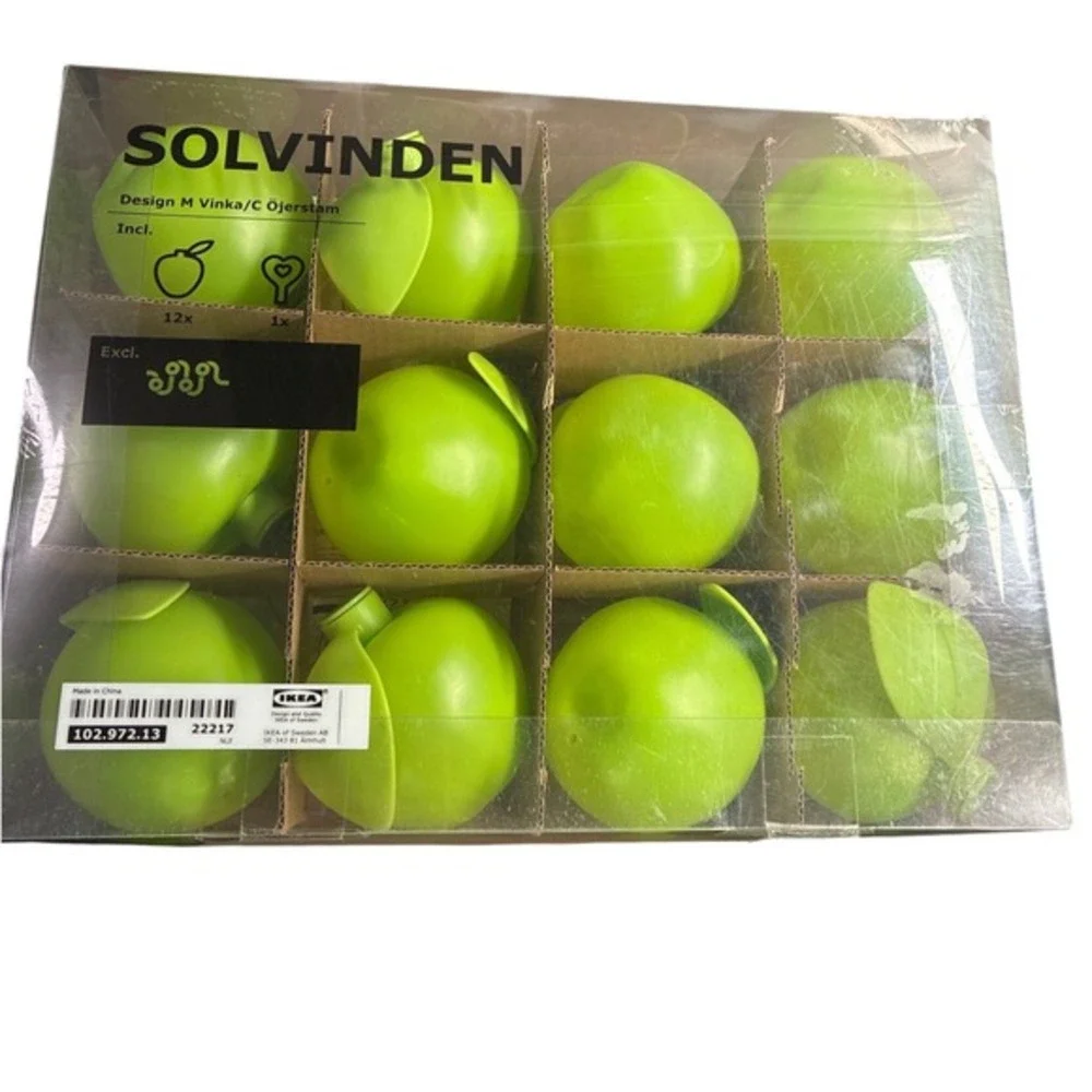 IKEA Solvinden Green Apple 12 Light Covers Cute Kitschy‎ new in box READ